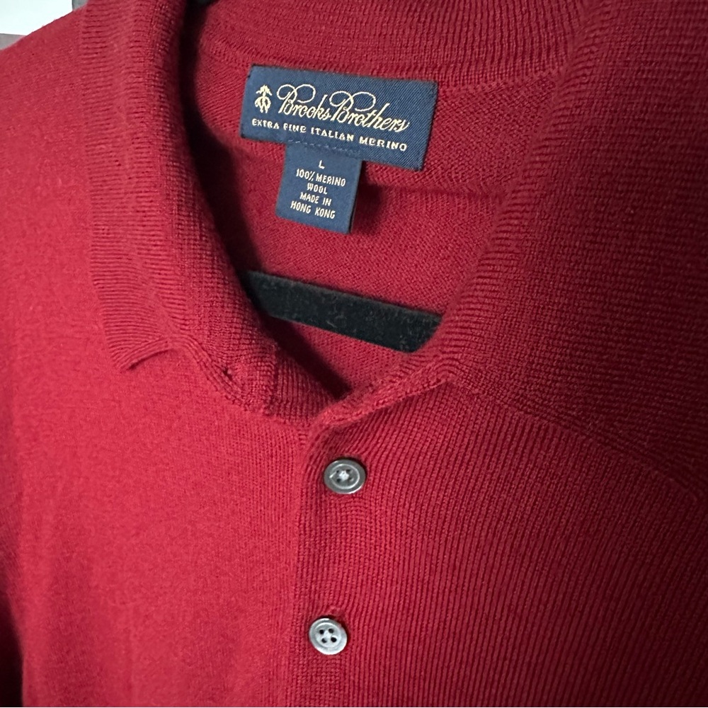 Brooks Brothers 100% Merino Wool 1/4 button collared sweater